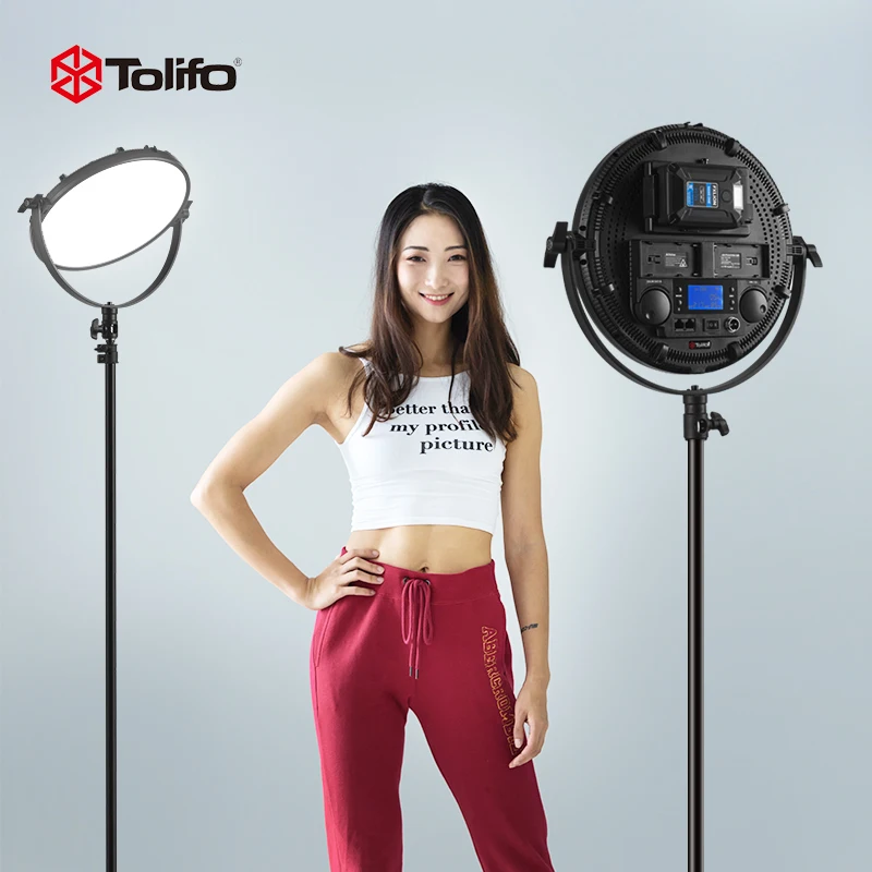 

TOLIFO Round Panel 80W LED Video Light R-S60RGB Soft Bright RGB Full color Photography Light for Studio Film Livestream Lighting