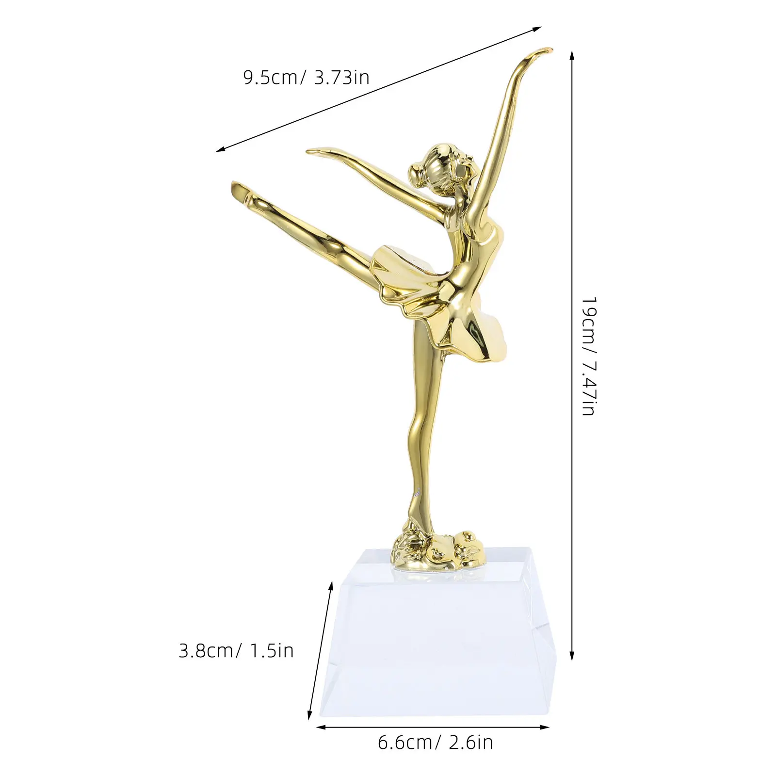 Ballet Dance Trophy Gold Figure Crystal Base Decorative Dance Competition Trophy Award Ballet Jazz Tap Contest Party Celebration