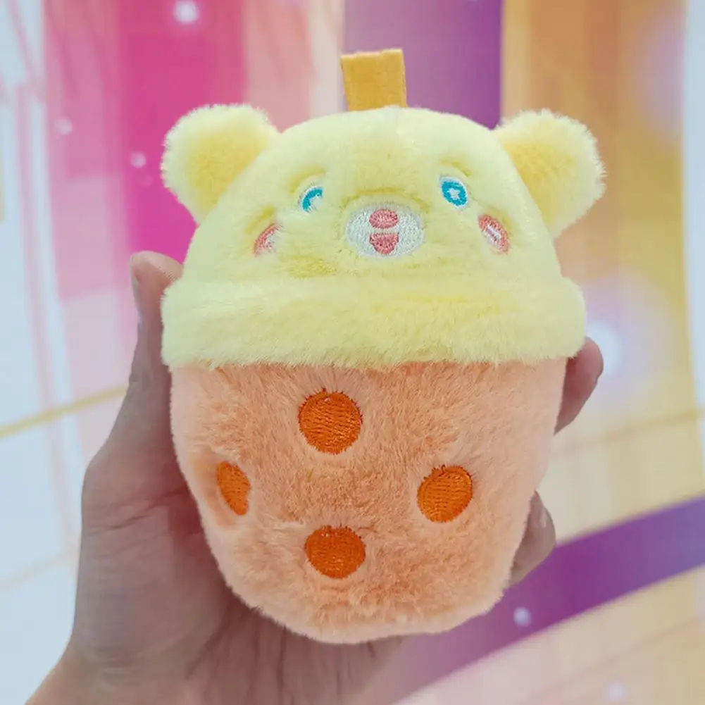 

Smooth Touch Plush Toy Adorable Milk Tea Cup Plush Dolls Soft Fluffy Stuffed Theme Shoulder Bags for School or Playtime Milk Tea