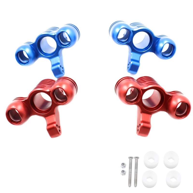 HFLRC Steering Knuckle Set L R with Bushings for ARRMA 1/5 Kraton 8S EXB Outcast 8S RC Truck Replacement Red Blue