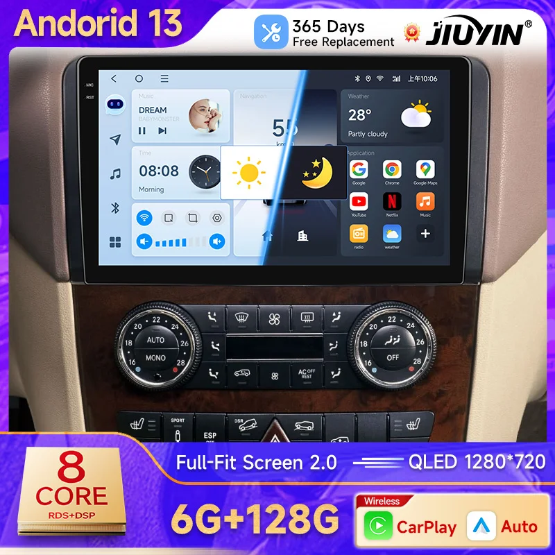 Android 13 Carplay 2 Din Stereo Car Radio For Mercedes-Benz M-Class W164 GL-Class X164 ML GL ML350 ML500 GL320 ML280 GL350 GL450