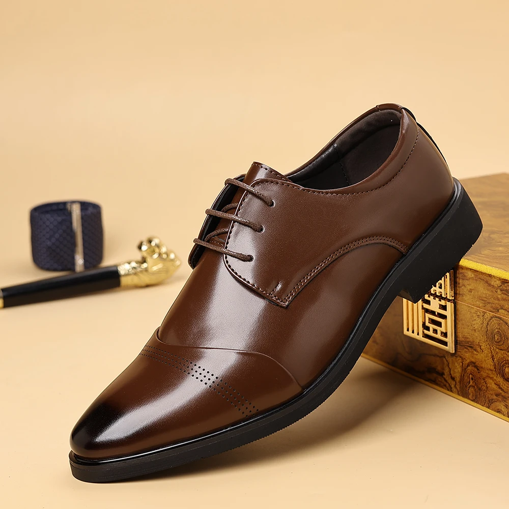

Fashion Pointed Toe Business Party Shoes Men Flat Designer Dress Shoe Man 2025 Casual Leather Men's Oxfords Shoes for Men