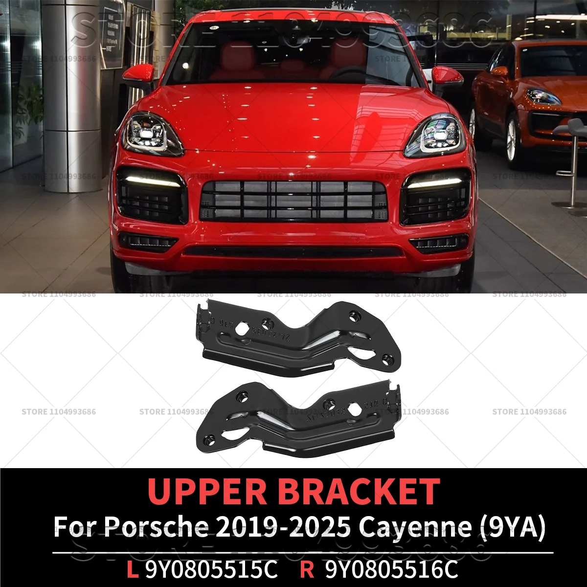 For 2019 2020 2021 2023 2024 2025 Porsche Cayenne (9YA) Radiator Support Bracket Left and Right OEM 9Y0805515C 9Y0805516C