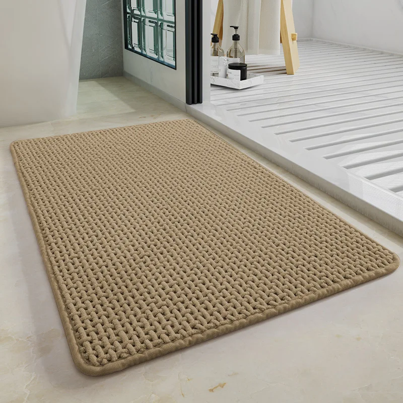 Hochwertige, aus Chenille gewebte Badematte, super saugfähig, schnell trocknend, rutschfest, Badezimmerteppich, weiche Plüsch-Duschbodenmatte