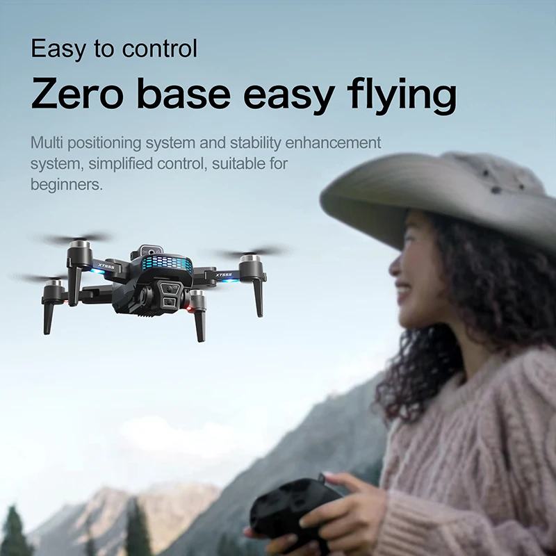 New XT555 GPS RC Drone Cam Professional 4K HD Dual Camera Brushles Motor 5G WIFI FPV Foldable Screen Display RC Quadcopter