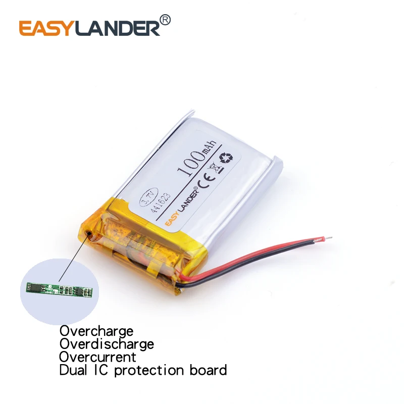 3.7V 100mAh 441623 Rechargeable Lithium Li-ion Li Polymer Battery