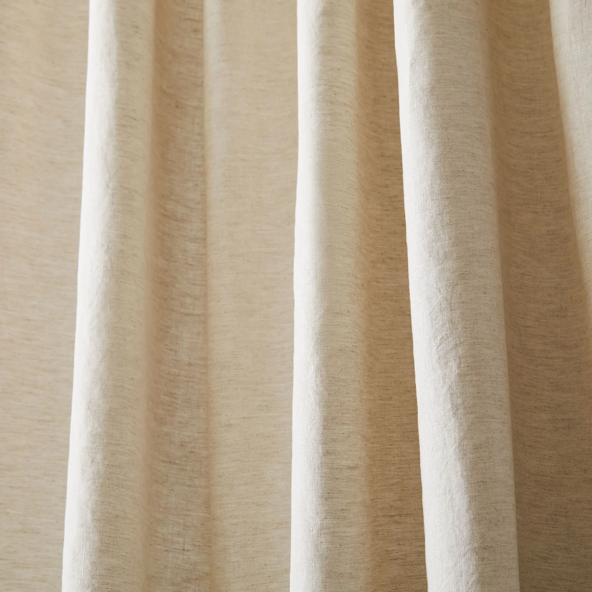 High Quality Eco-friendly 100% Natural Linen Beige Elegant Living Room Decoration Curtain Sets