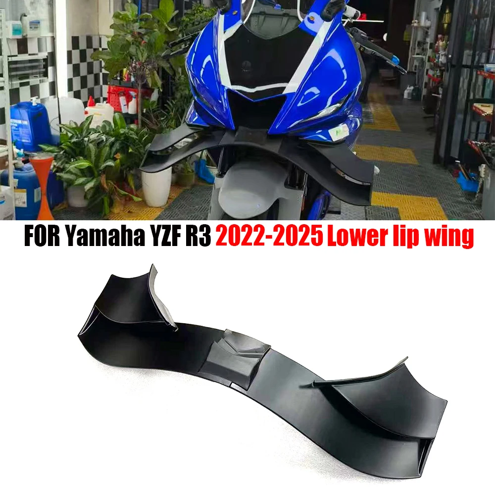 For YAMAHA YZF R3 Motorcycle WING DOWNFORCE NAKED FRONTAL SPOILERS R3 2021-2025 2022 2023 Front Spoiler Lower Spoiler Lower Lip