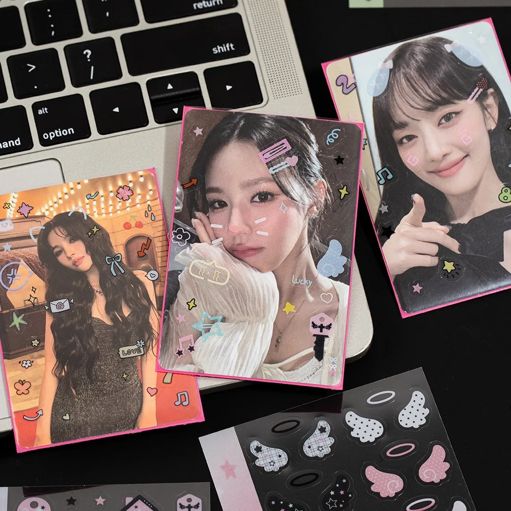 20 Sheets Kawaii Sticker Book Cute Star Wings Decorative Stickers Journal Scrapbooking Material Kpop Stickers for Kids Gift