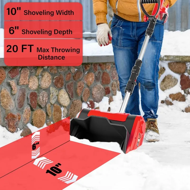 (Bare Tool)10-Inch Snow Shovel Compatible for Milwaukee 18v Battery(NO Battery),  Snow Blower for Patio Driveway