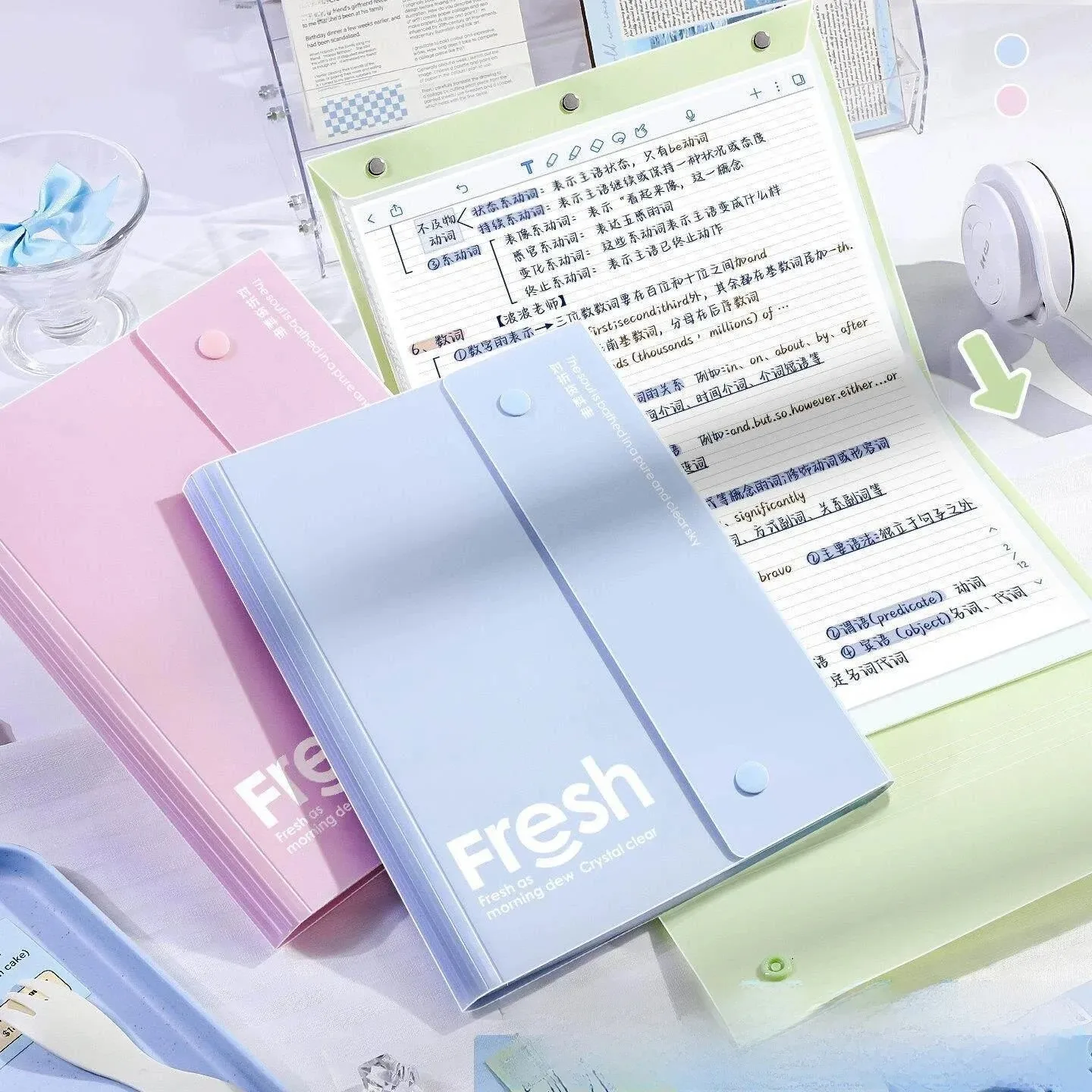 a4-double-sided-portable-document-folder-stackable-large-capacity-multi-color-optional-student-test-paper-bag-file-organizer