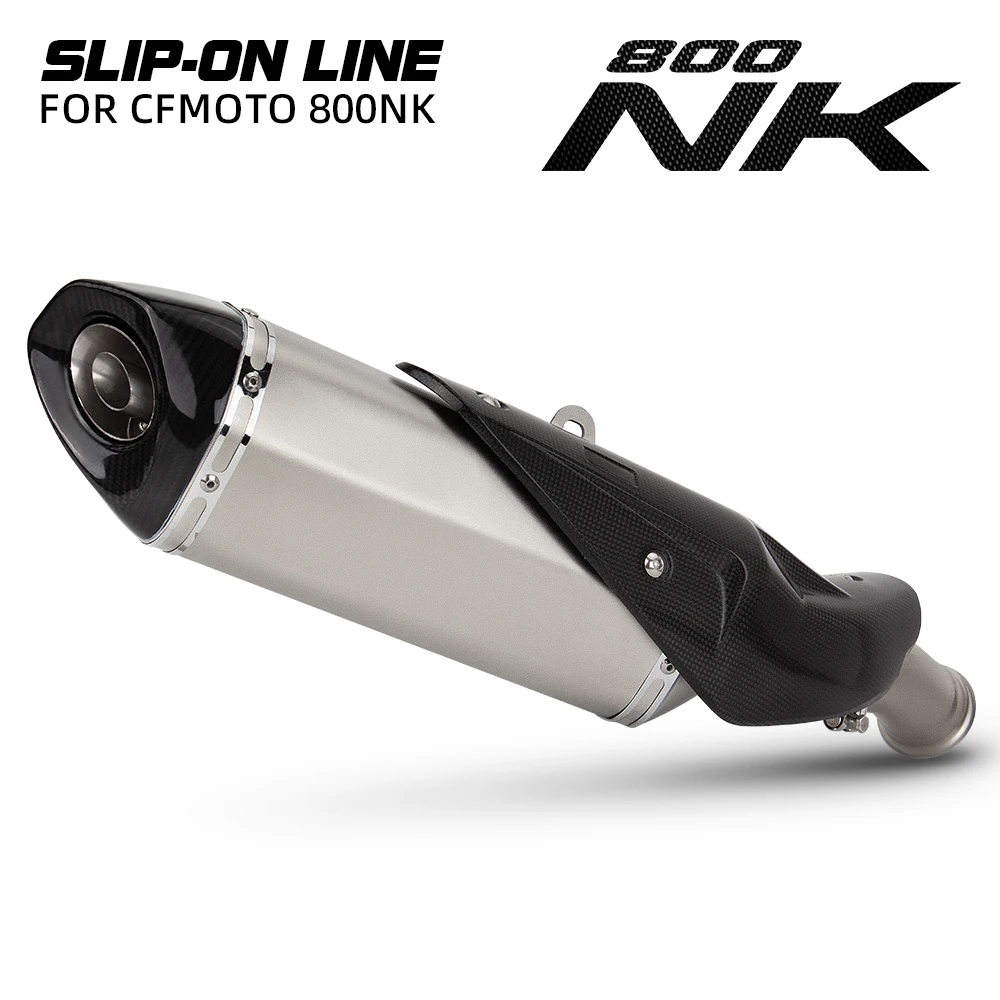 Für CFMOTO 800NK800 NK Motorrad Auspuff Escape System Endrohr Carbon Mit Abdeckung Schalldämpfer Verbinden Original Vorderen Rohr