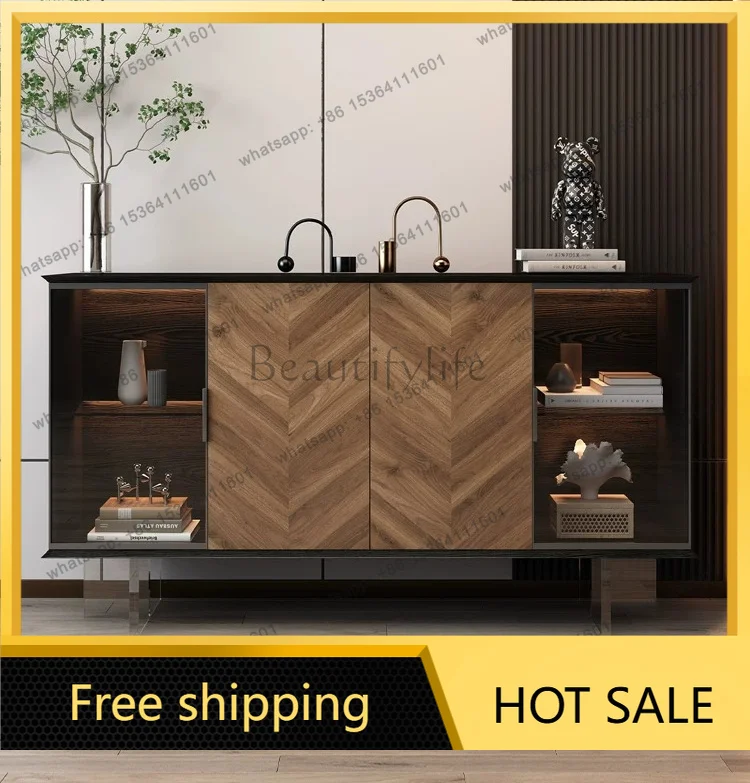 LS medieval solid wood dining side cabinet against the wall designer acrylic suspension porch storage tea cabinet