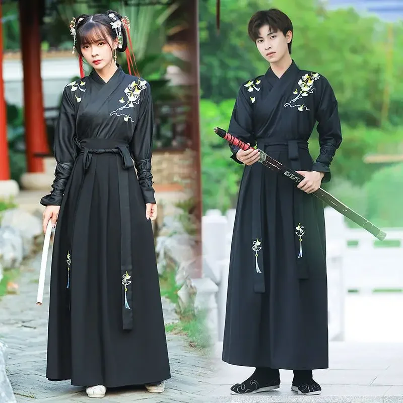 Ancient Hanfu Dress Set Men Women Chinese Traditional Swordsman Halloween Cosplay Ethnic Hanfu Outfit Han Dynasty Folk Dress - Image 4