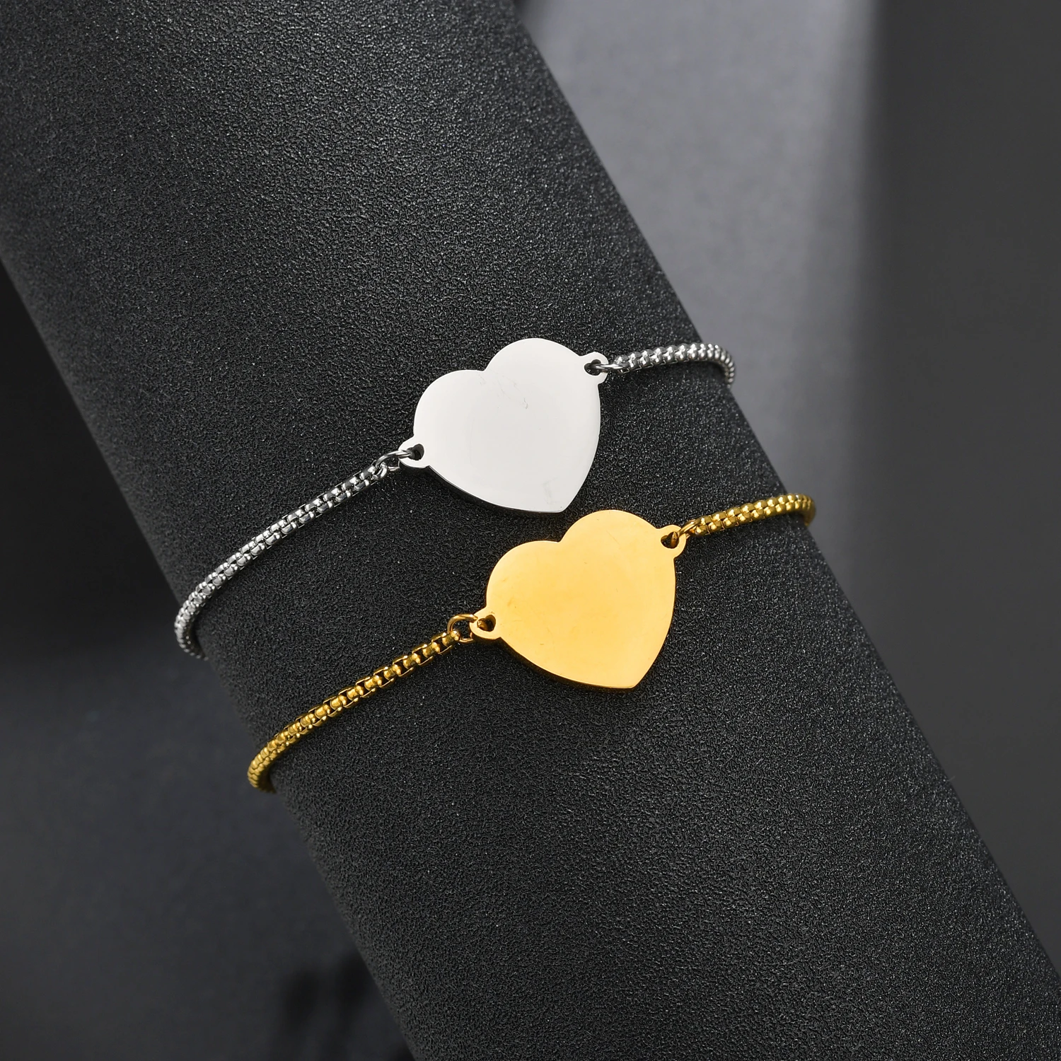 Punk Gold Stainless Steel Thick Hand Chain Bracelet