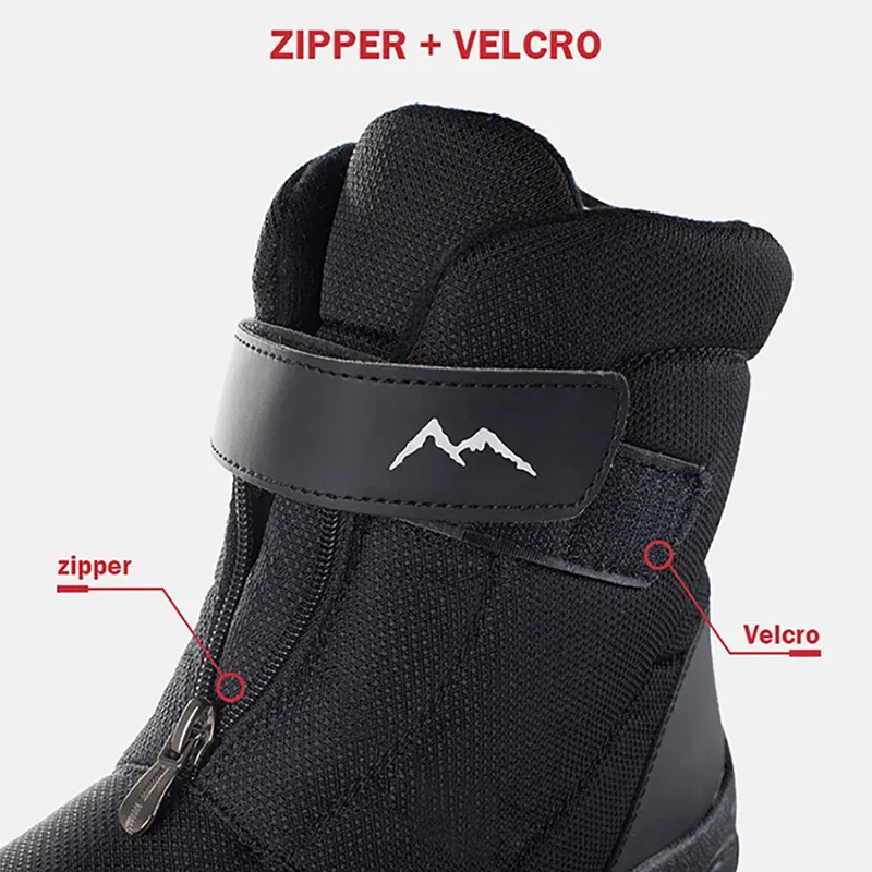 Winter Men Boots New Thick Snow Boots Plus Velvet Warm Side Zipper Outdoor Casual Short Boots Cold Resistance Men Cotton Shoes