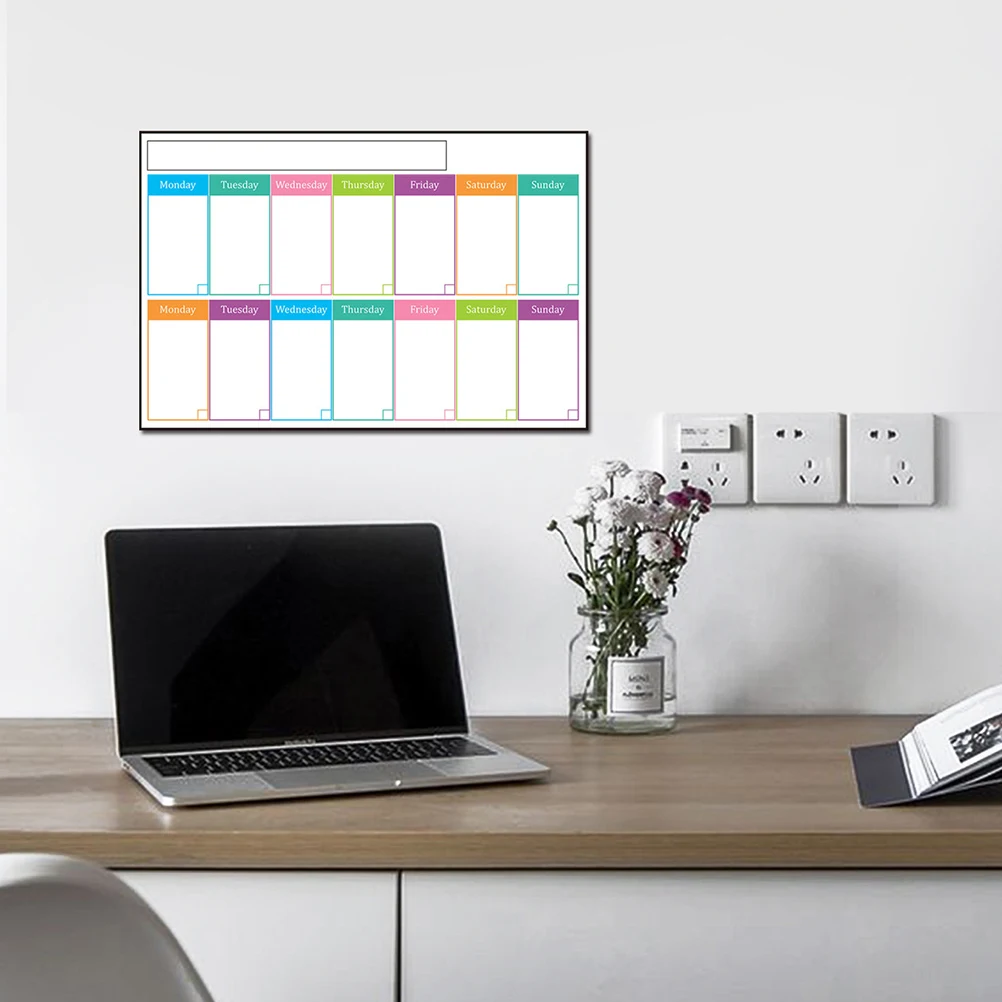 

Sticky Weekly Dry Erase Board Adhesive Calendar Whiteboard Wall Dry Erase Organizer Reusable Reminder Message Notepad