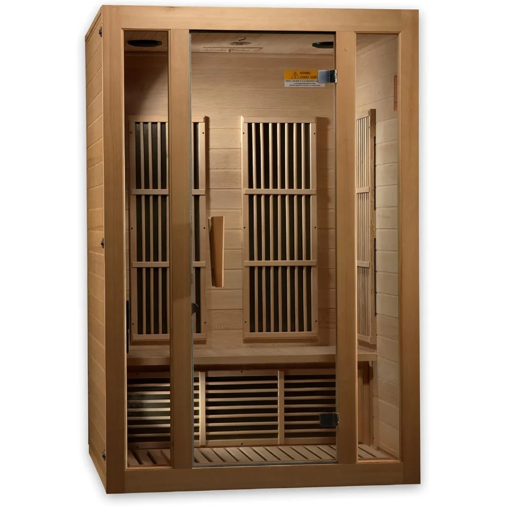 MX-J206-01 Seattle Carbon Far Infrared Sauna for 2 Persons, Hemlock Wood (Curbside Delivery)