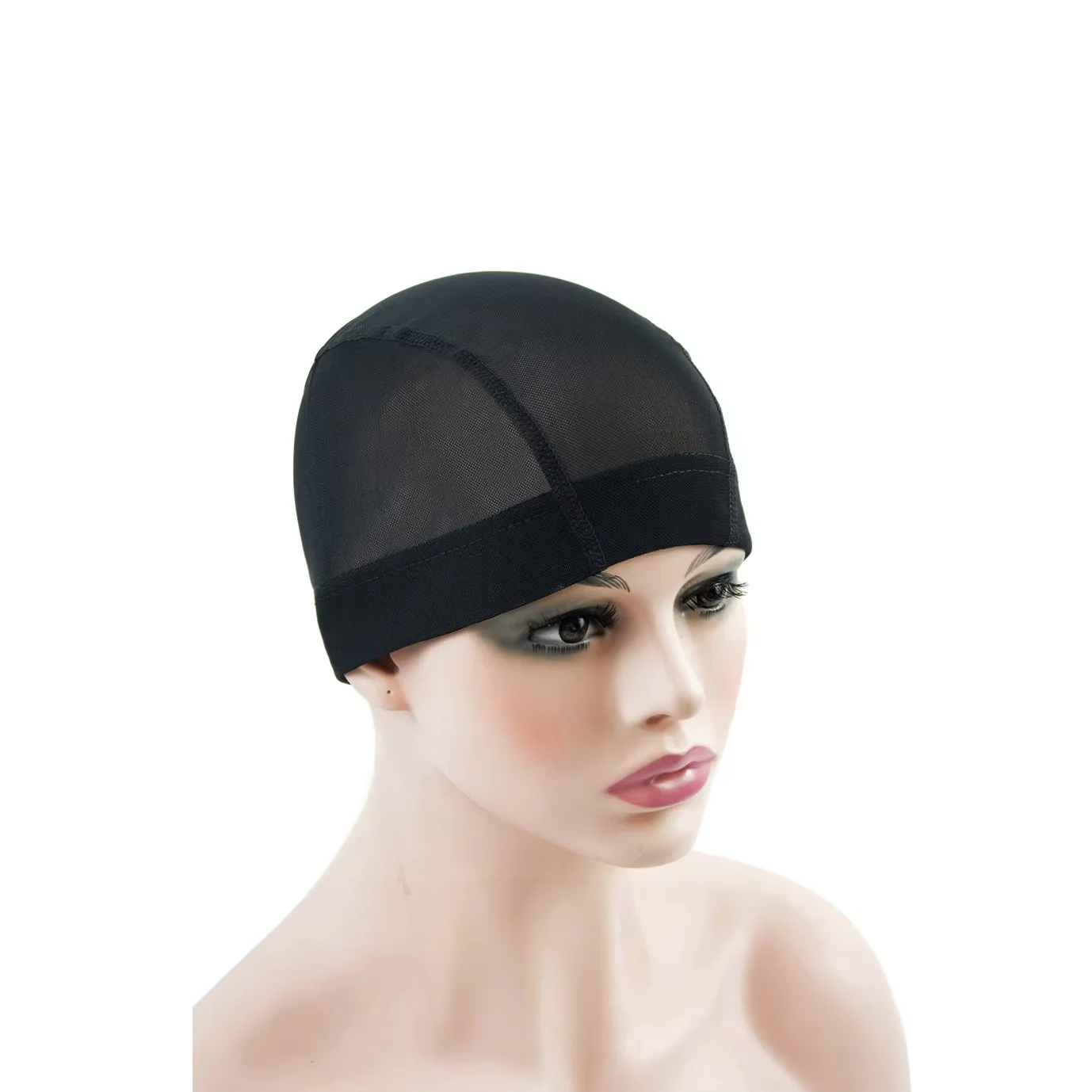 

12 шт., шапочка для парика, черная сетка, плетение, эластичная сетка для волос, эластичная нейлоновая купольная шапочка для парика для изготовления париков