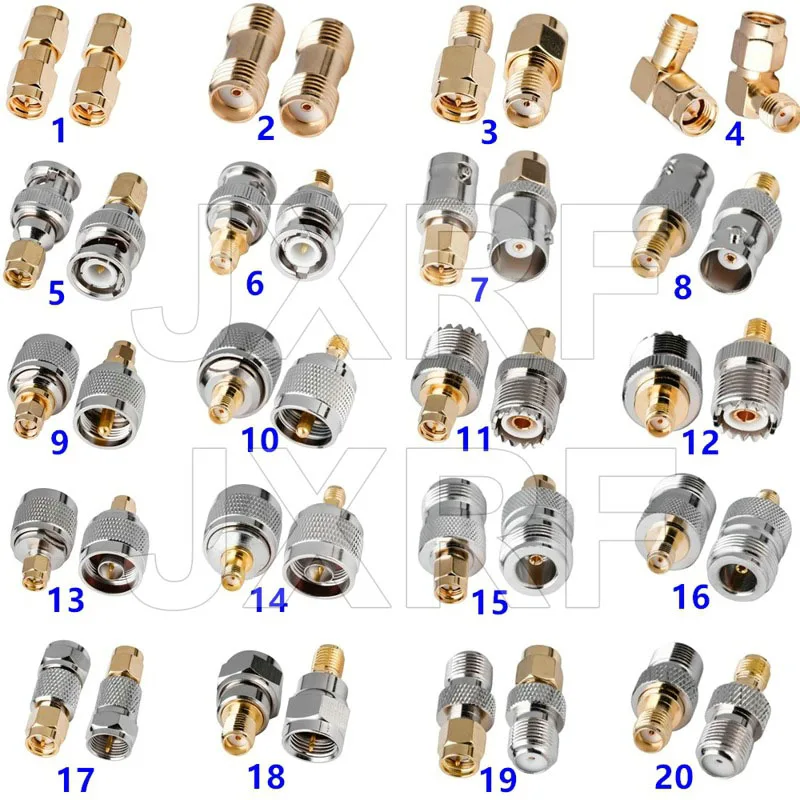 JXRF Connector Rf Coaxial Rf Adapter SMA To SMA BNC UHF/PL259 SO239 N-Type F Applied To Electrician And Electrician D3