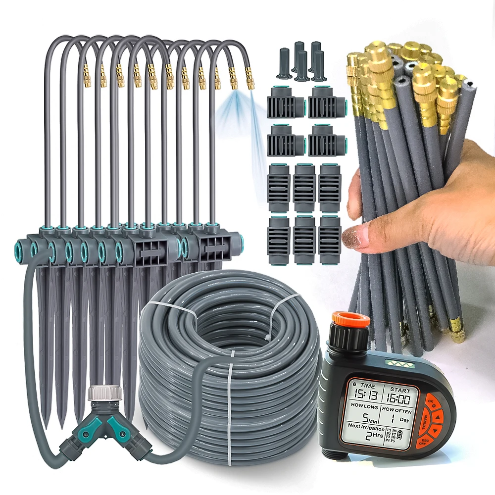 

20-50cm Flexible Nozzle on 17.5cm Stake Sprinkler Spraying System for Garden Lawn Plants Misting Cool Automatic Irrigation Kit