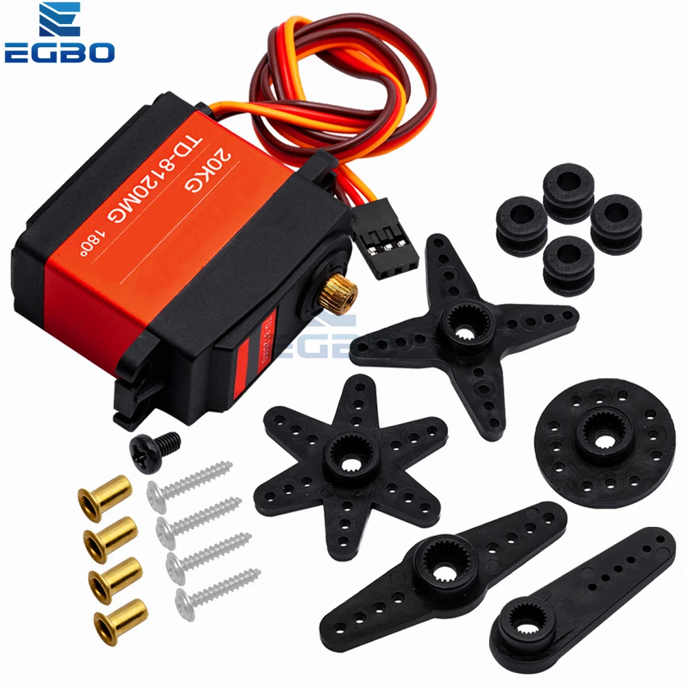 EGBO TD-8120MG أجهزة رقمية مقاومة للماء: عزم دوران عالي 20 كجم و180 °   زاوية الدوران – لسيارات RC والمركبات النموذجية