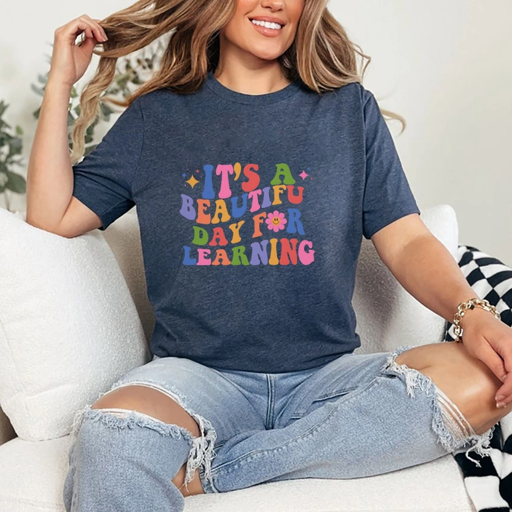 

It's A Beautiful Day For Learning Funny Teacher Shirt Teacher Life Shirt Back To School Shirt Gift for Teacher Retro Teacher Tee