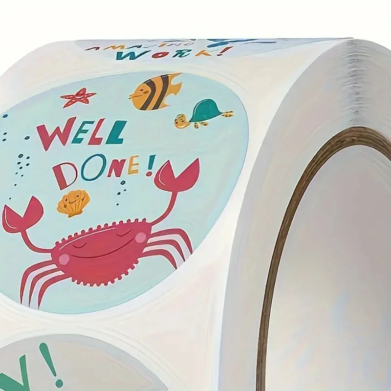 500 قطعة ملصقات الكرتون الحيوان لطيف أنماط مستديرة ختم Pasters للمدرسة مكافأة المعلم لوازم Photocard ديكور تسميات