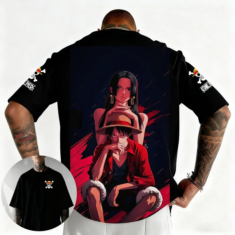ONE PIECE Monkey D. Luffy 2026 Summer New Product Harajuku Anime Printed Short Sleeve Unisex Cotton T-shirt