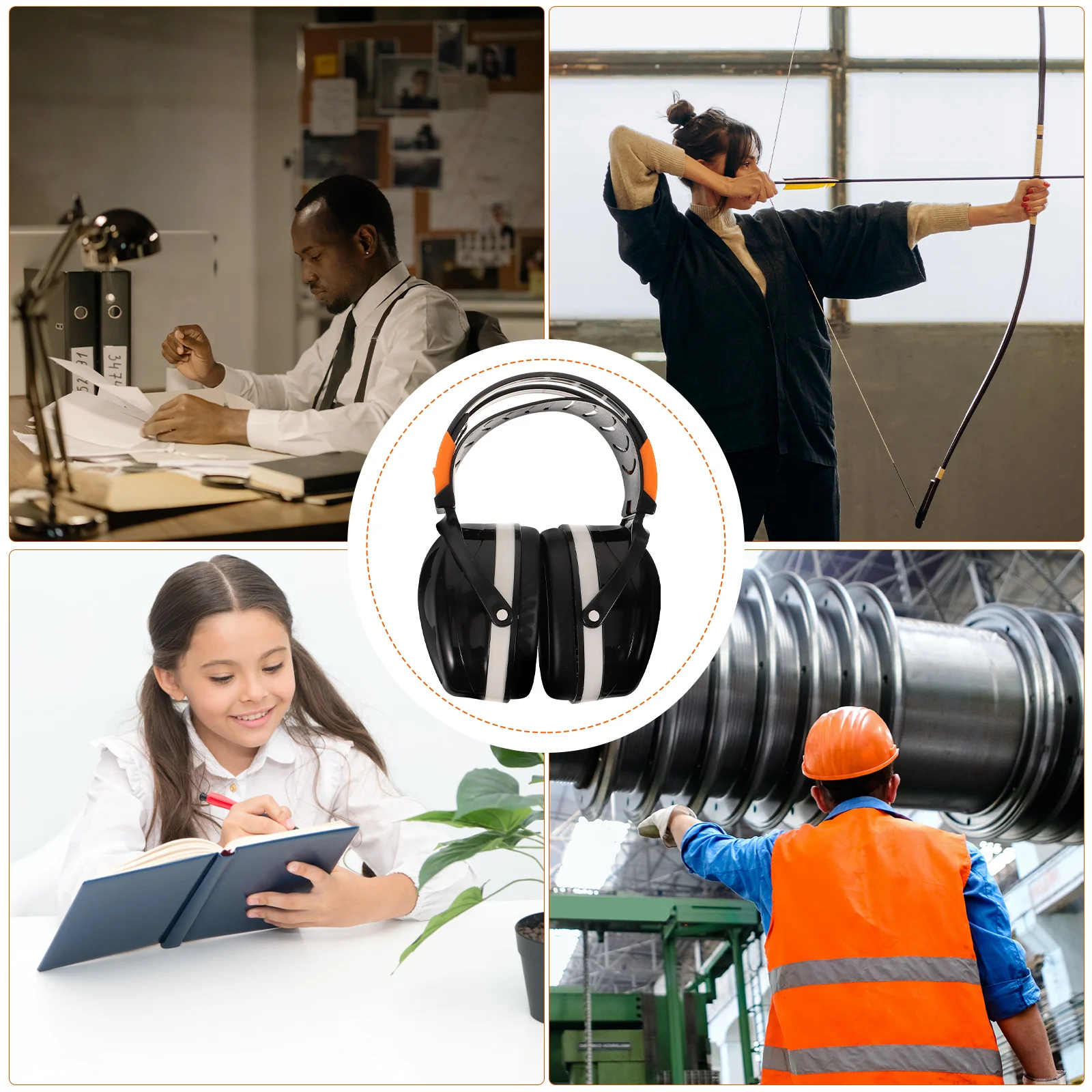 

Noise Canceling Headphones Ear Protection Muffs Shooting Adjustable Headband Black Over The Ear Soundproof Earmuffs
