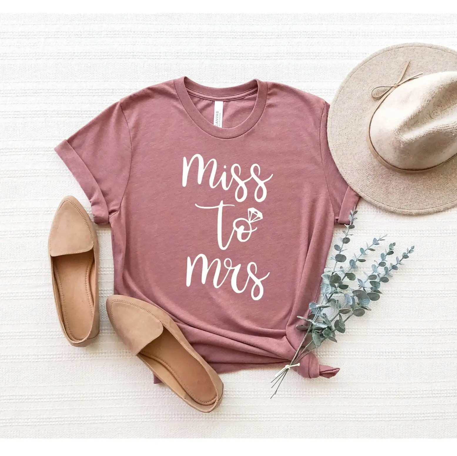 Miss To Mrs T Shirt Engagement Fiancee Newly Married Honeymoon Wedding Bride Bachelorette