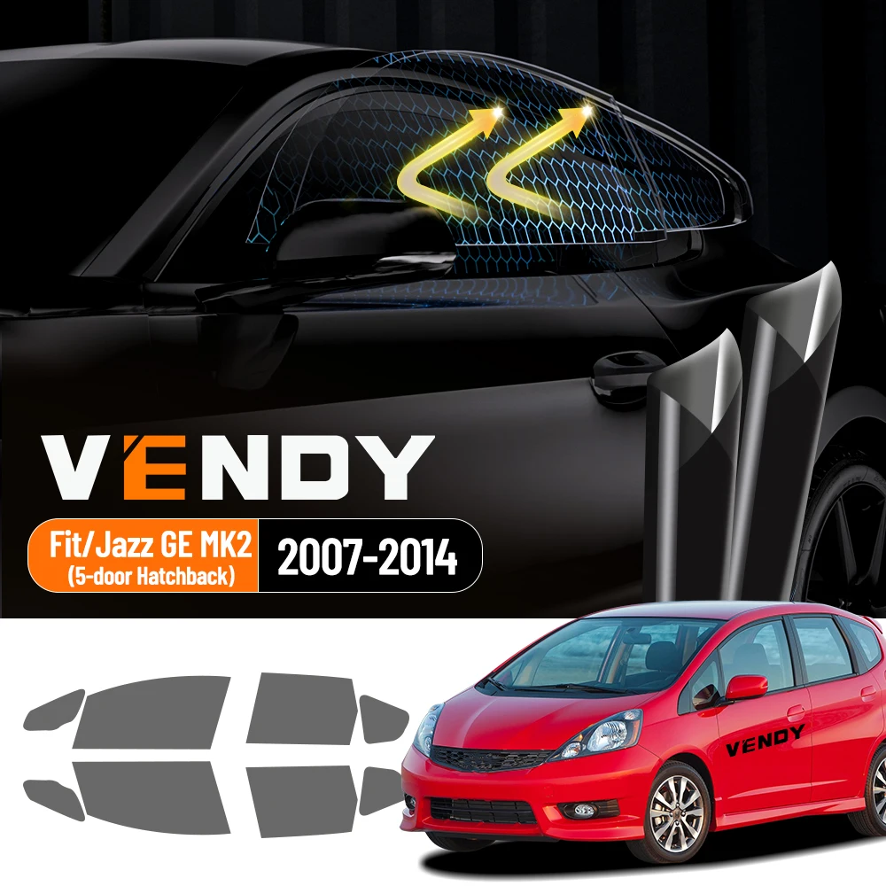 

For Honda Fit(Jazz) GE MK2 2007-2014 Pre-Cut Easy Install Car Window Tint Film Kit Solar Tinted Film Privacy,Heat &UV Protection