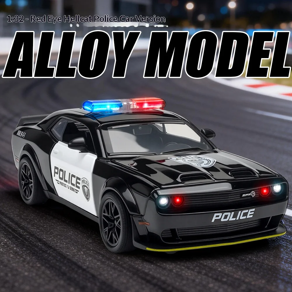 

Alloy Die-cast Police Car Model Children's Toy Car Simulation Sound and Light Boy Gift Collection Desktop Decoration Ornaments