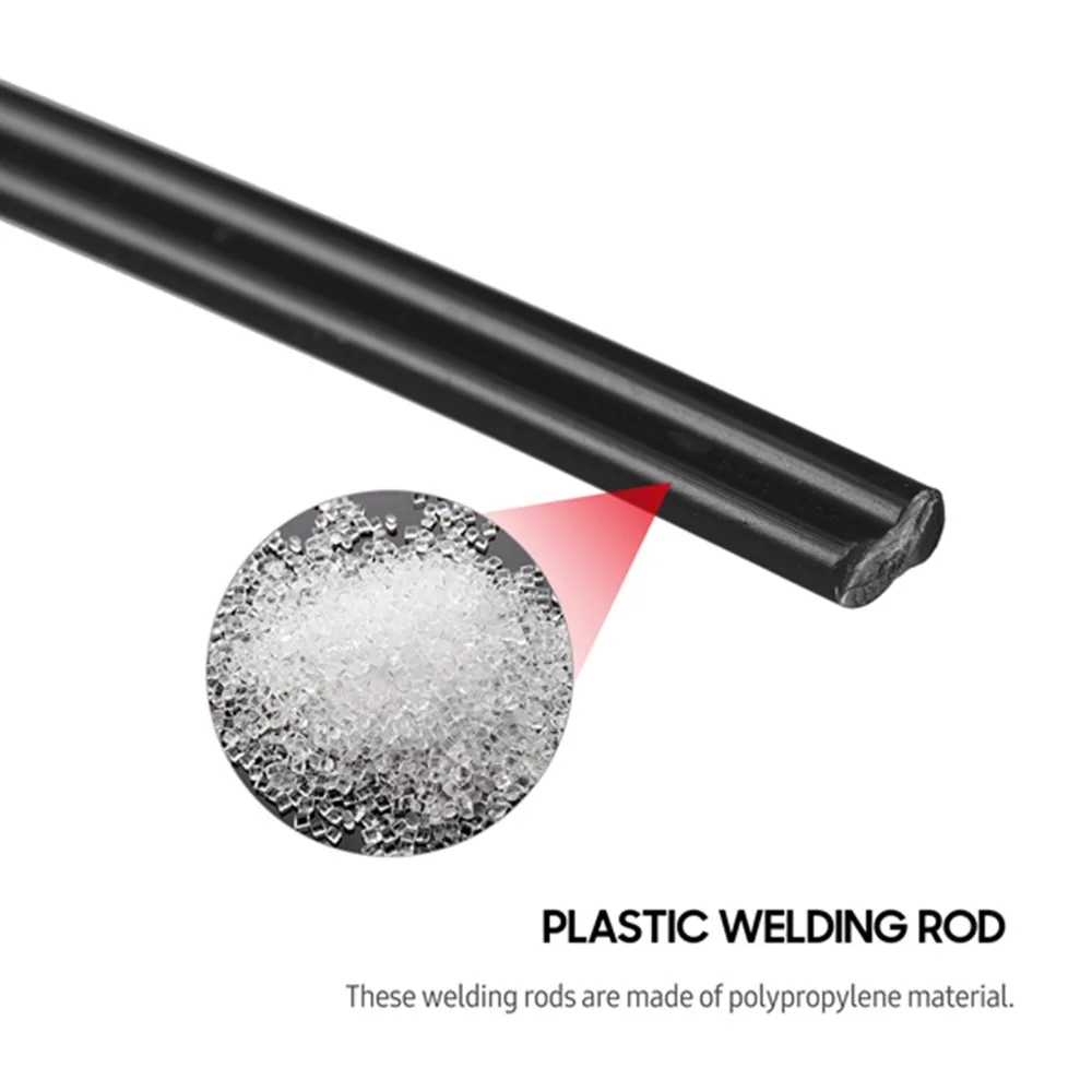 50PCS 25CM Plastic Welding Rods PP Black Polypropylene Welding Rods White Double-Strand Round Low Density Welding Rods