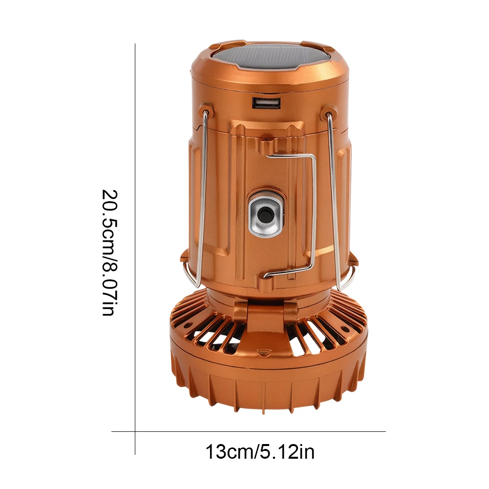 Солнечный фонарь для кемпинга с вентилятором, перезаряжаемый светодиодный фонарь, многофункциональный портативный светодиодный светильник для отключения электроэнергии, пешего туризма