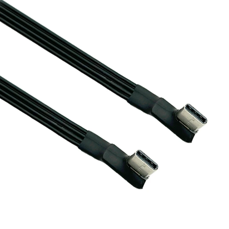 Flat USB C to USB A Male Data Cable 90 Degree Connectors for Gadgets