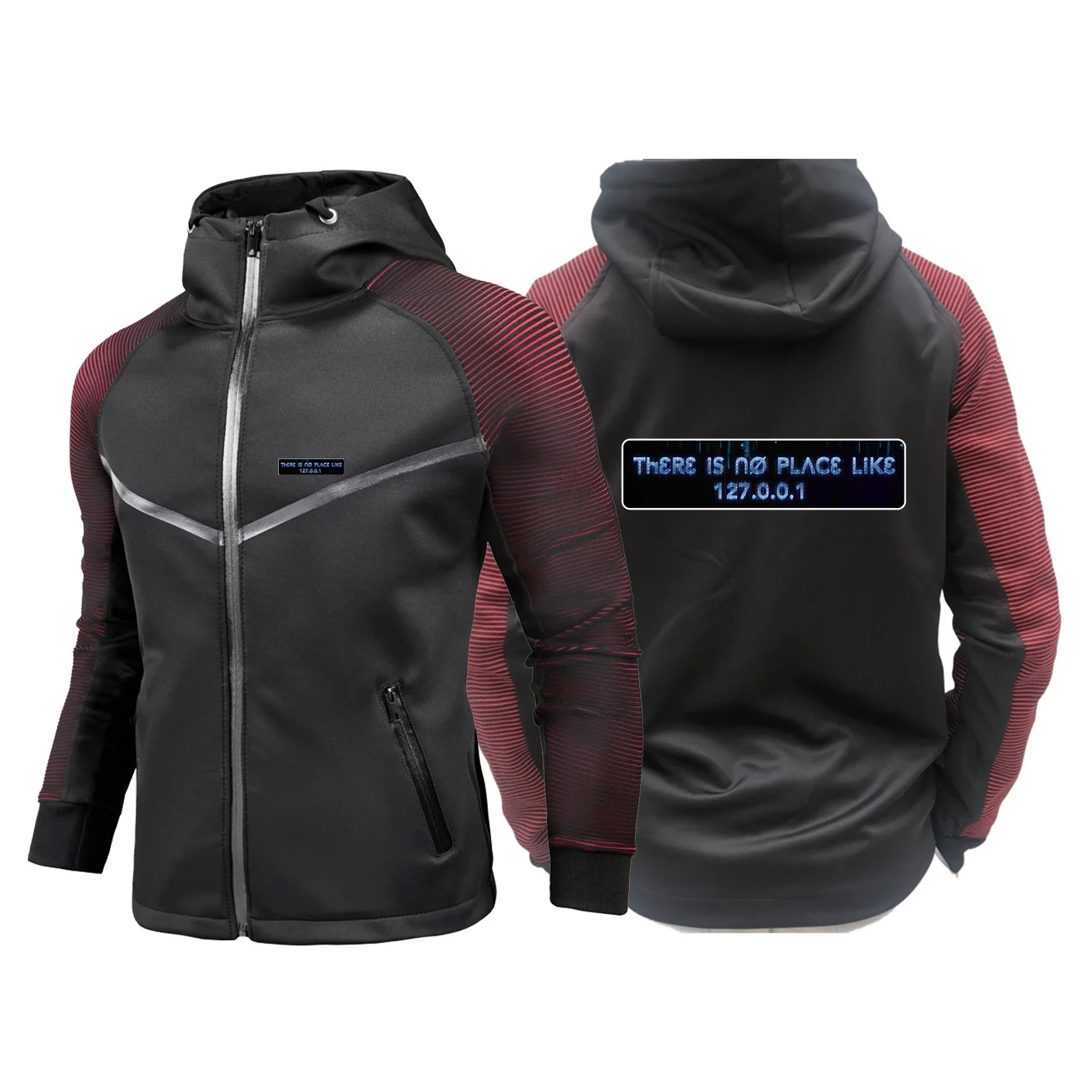 IP Address Graphic 2025 Spring And Autumn Man's There Is No Place Like 127.0.0.1 Racing Suit Fashion Breathable Hoodies Coat