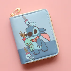 Kawaii Disney Lilo e Stitch Carteira para Crianças, Porta-moedas, Presente de Aniversário, Sacola Figuras Anime, Bolsa Menina, Atacado 10 principais vendas carteira escolar infantil - №5