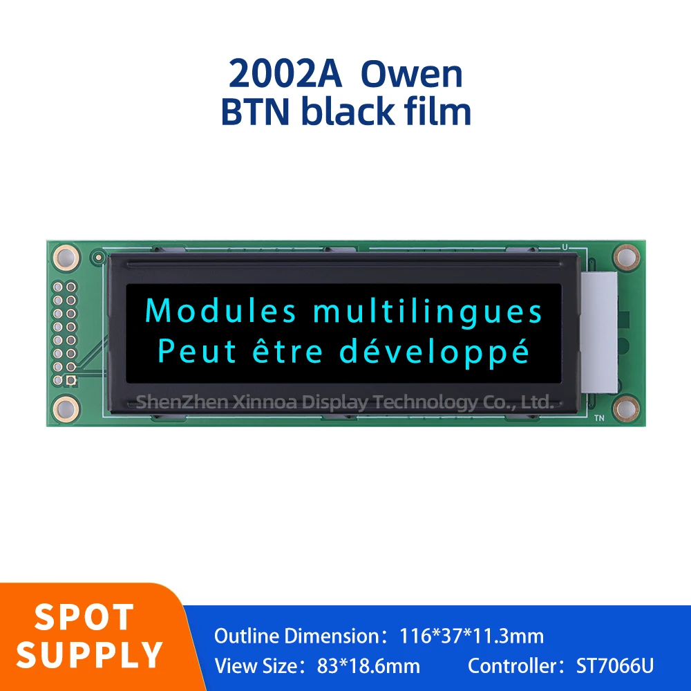 

Quality Assurance Dual Row Interface Module 2002 LCD 2.6 Inches BTN Black Film White Text European 2002A Character LCD Module