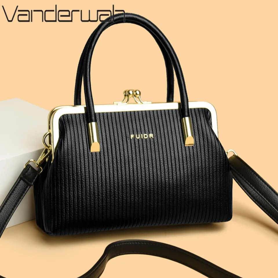 

Fashion High Quality Leather Women Shoulder Crossbody Bags Designer Clip Buckle Ladies Handbags Luxury Women's Tote Sac A Main