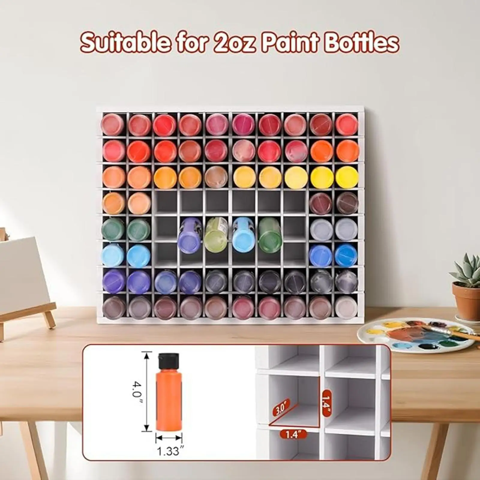 Craft Paint Storage Organizer Paint Storage Holder Painter Pigment Stand 80 Grids