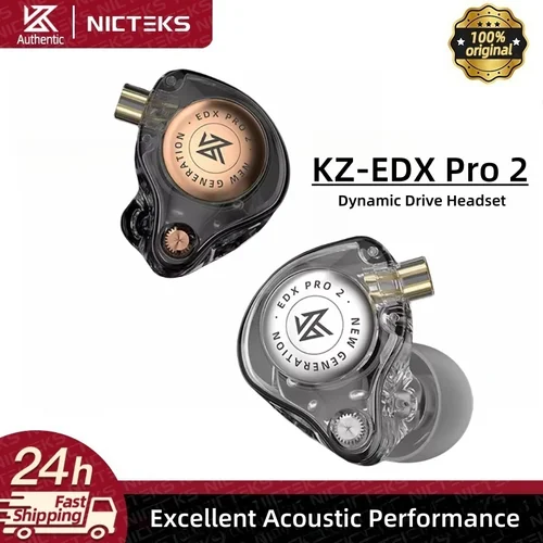 KZ EDX PRO 2 auriculares intrauditivos dinámicos Monitor IEM auriculares con cable auriculares de música HIFI Cable desmontable 3,5 MM/enchufe tipo C