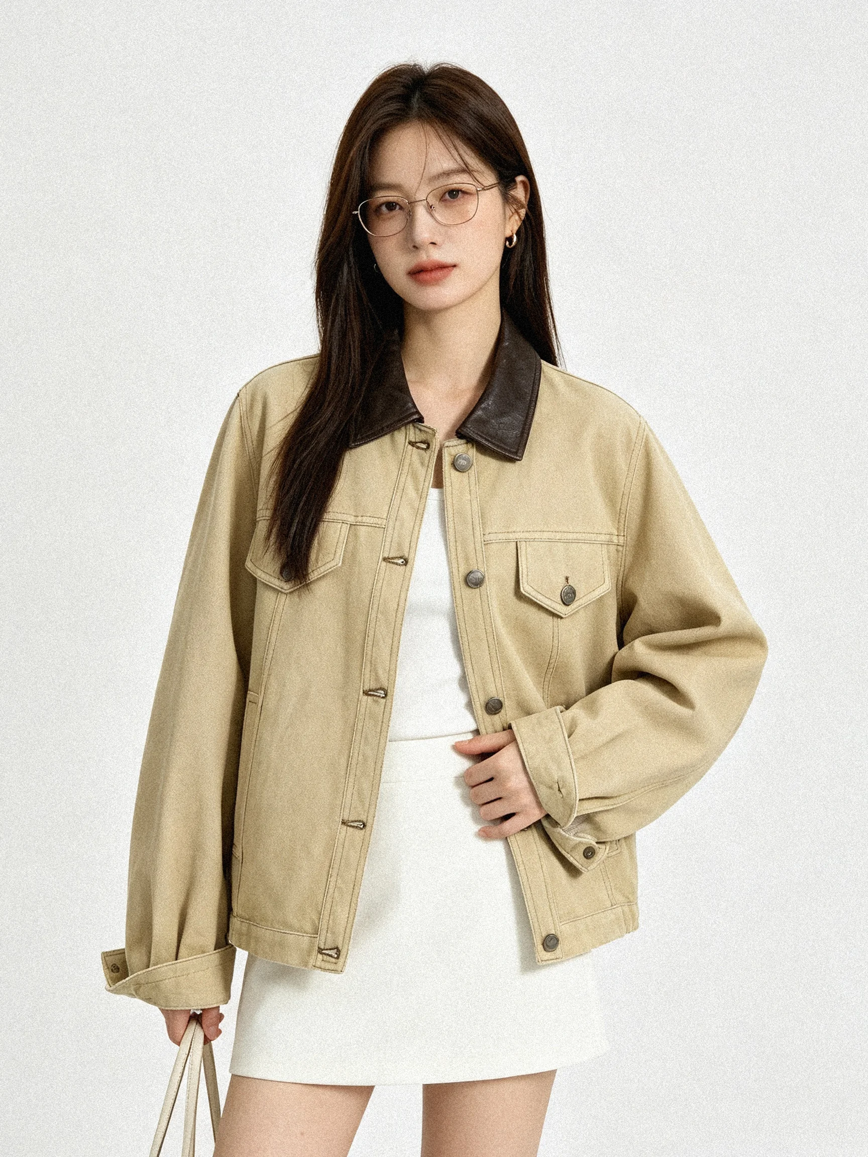 Retro Hong Kong Style Commuter Short Denim Blue Jacket Autumn New Arrival Versatile Elegant Quality Women's Fashion Outerwear