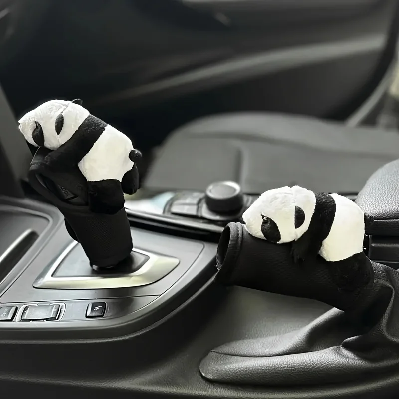 Panda car shift cover, interior accessories, car handbrake handle cover, Christmas, Valentine\'s Day gifts