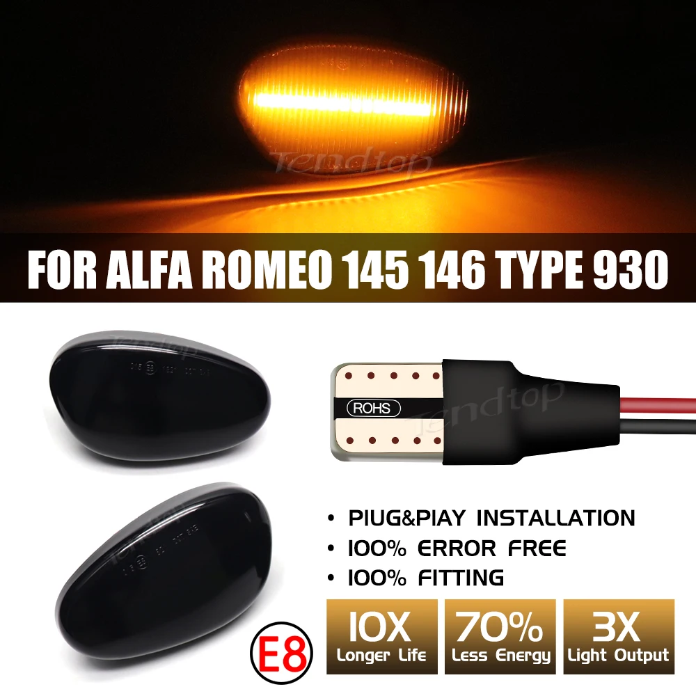 Динамический светодиодный индикатор, боковой габаритный сигнальный светильник, повторитель для Alfa Romeo 146 145 155 1993 1994 1995 1996 1997 1998 1999 2000 2001 Динамический светодиодный индикатор, боковой габаритный сигнальный светильник, повторитель для Alfa Romeo 146 145 155 1993 1994 1995 1996 1997 1998 1999 2000 2001