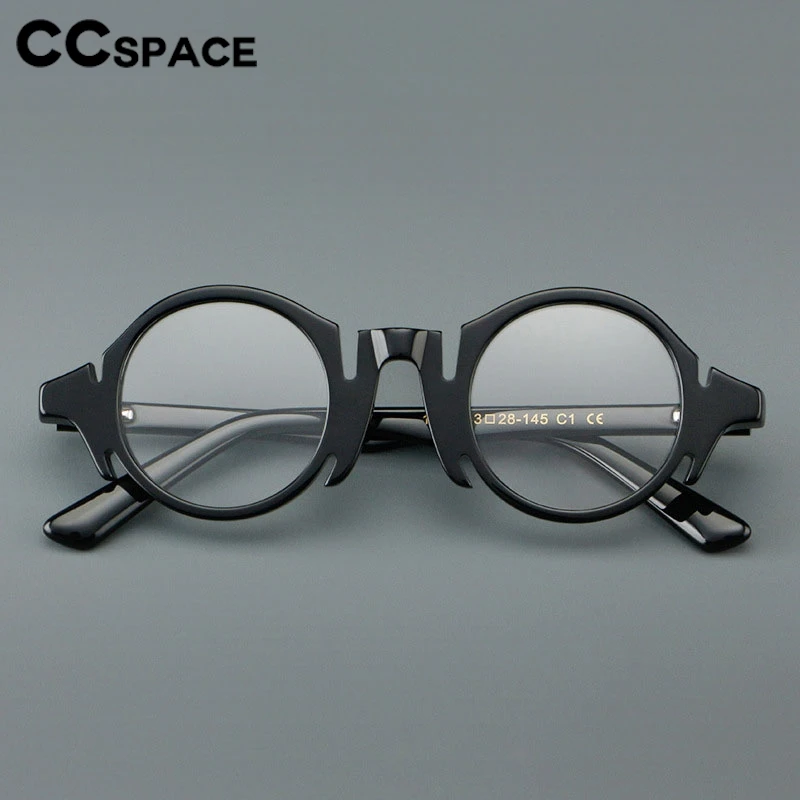 

Round Retro Acetate Glasses Frame Men Women High Quality Spring Hinge Clear Eyeglass Customizable Prescription Spectacle #303370