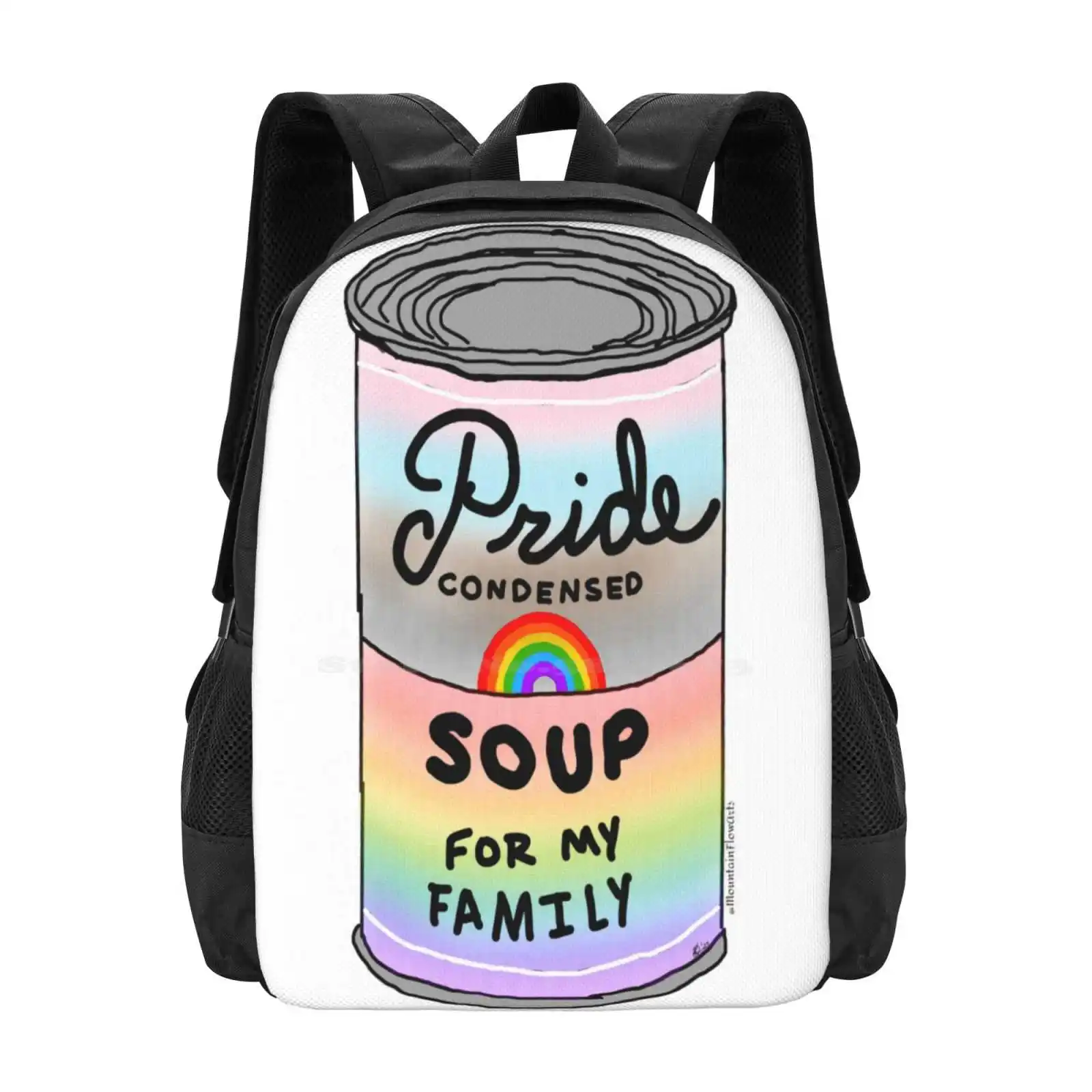 Soup For My Family Hot Sale Schoolbag Backpack Fashion Bags Soup Pride Gay Family Rainbow Queer