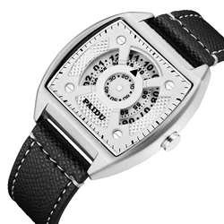 Paidu Watches Leather Men Waterproof 30M 2035 Movement Sports Quartz Watches Man Square Watch Dial for Black Face /white Face