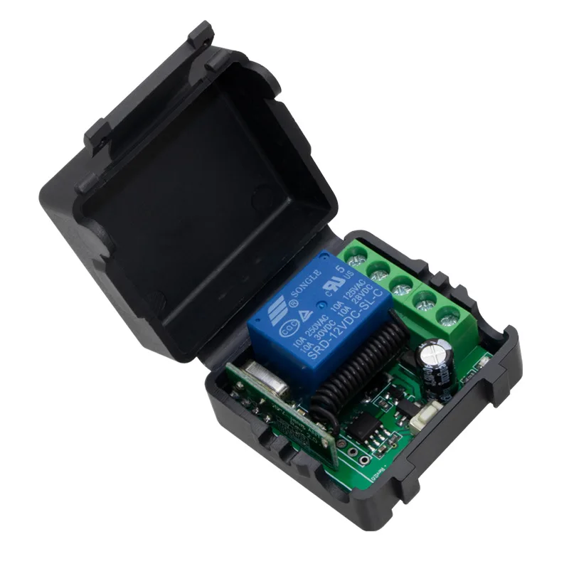 433Mhz 원격 제어 무선 스위치 DC 12V RF 10A 수신기 송신기 문 전자기 잠금 LED 빛