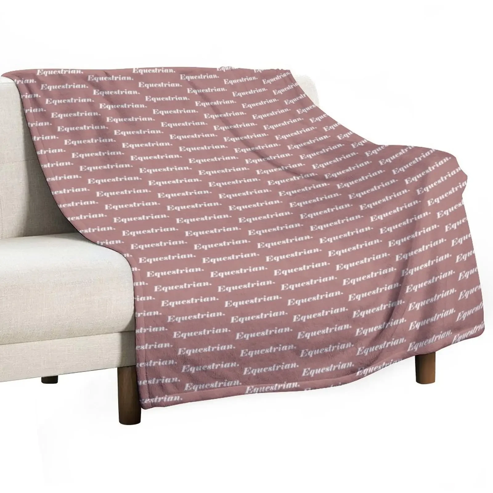 equestrian 3, pink and white Throw Blanket blankets and throws sofa bed Single Blankets